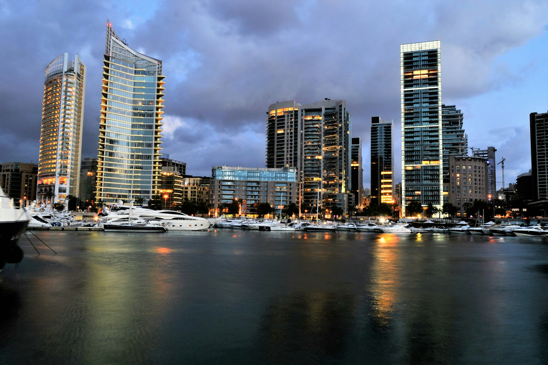Beirut waterfront at dusk, Lebanon